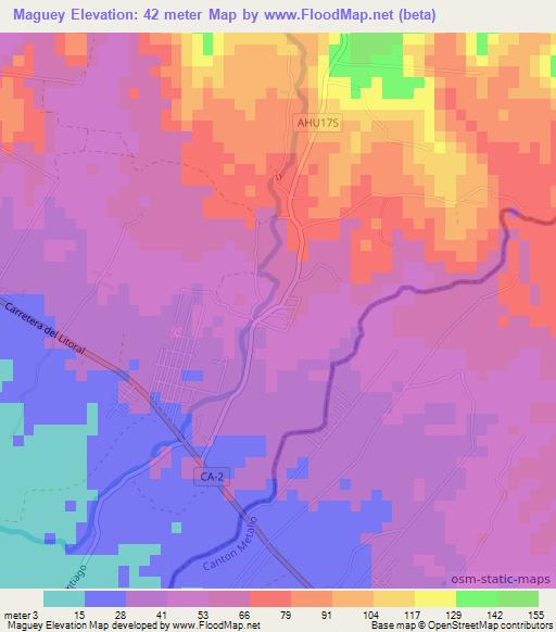 Maguey,El Salvador Elevation Map