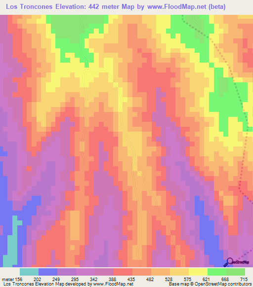 Los Troncones,El Salvador Elevation Map