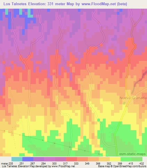 Los Talnetes,El Salvador Elevation Map