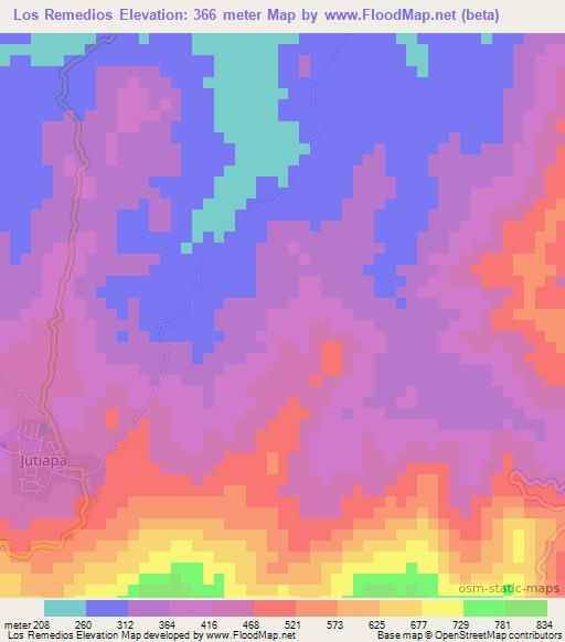 Los Remedios,El Salvador Elevation Map