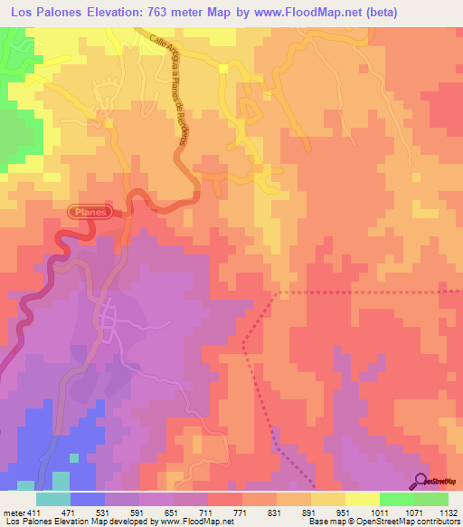 Los Palones,El Salvador Elevation Map