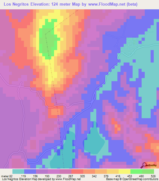 Los Negritos,El Salvador Elevation Map