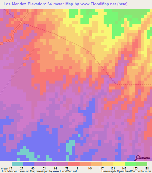 Los Mendez,El Salvador Elevation Map