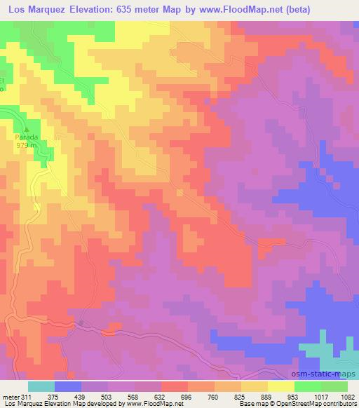 Los Marquez,El Salvador Elevation Map