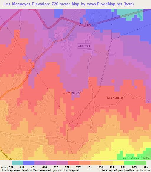 Los Magueyes,El Salvador Elevation Map