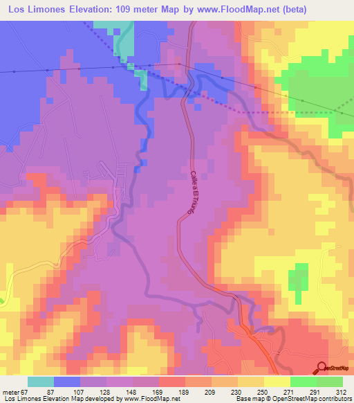 Los Limones,El Salvador Elevation Map