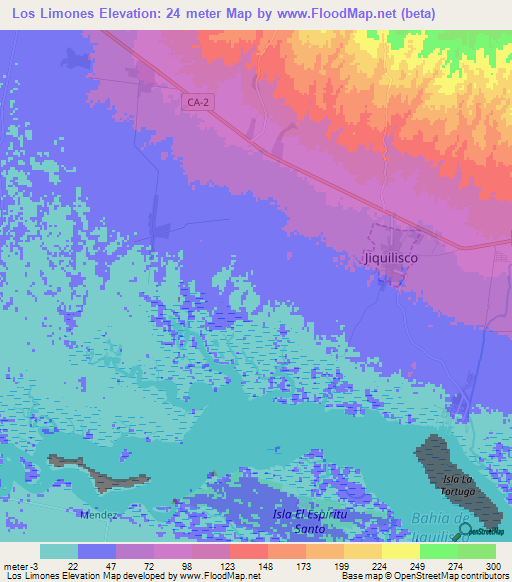 Los Limones,El Salvador Elevation Map