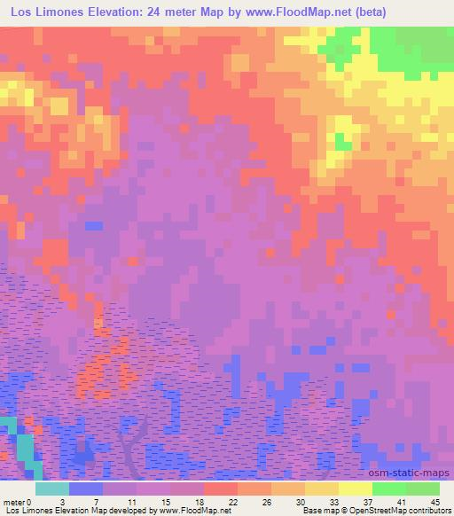 Los Limones,El Salvador Elevation Map