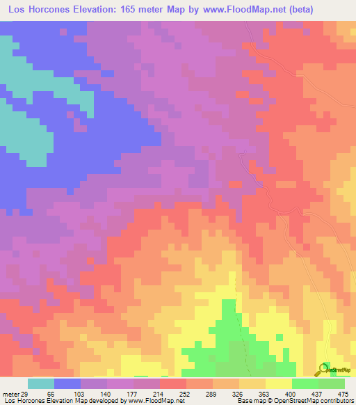 Los Horcones,El Salvador Elevation Map