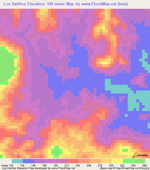 Los Hatillos,El Salvador Elevation Map