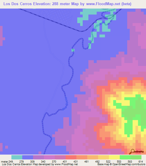 Los Dos Cerros,El Salvador Elevation Map