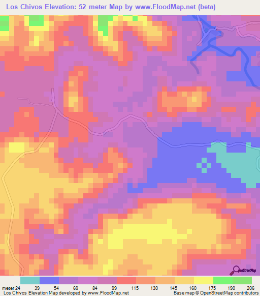 Los Chivos,El Salvador Elevation Map
