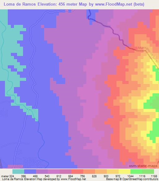 Loma de Ramos,El Salvador Elevation Map