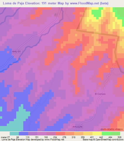 Loma de Paja,El Salvador Elevation Map