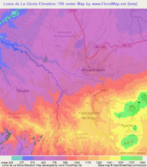 Loma de La Gloria,El Salvador Elevation Map