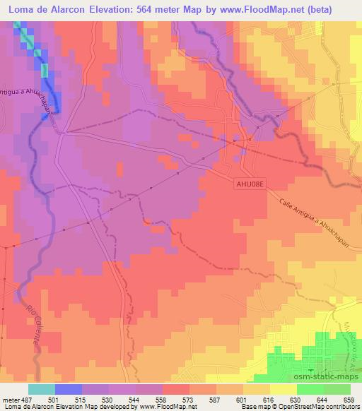 Loma de Alarcon,El Salvador Elevation Map