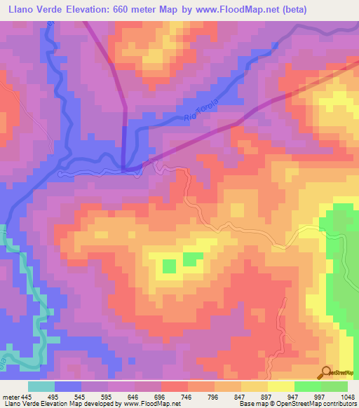 Llano Verde,El Salvador Elevation Map