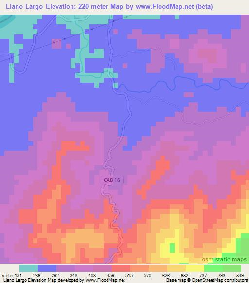 Llano Largo,El Salvador Elevation Map