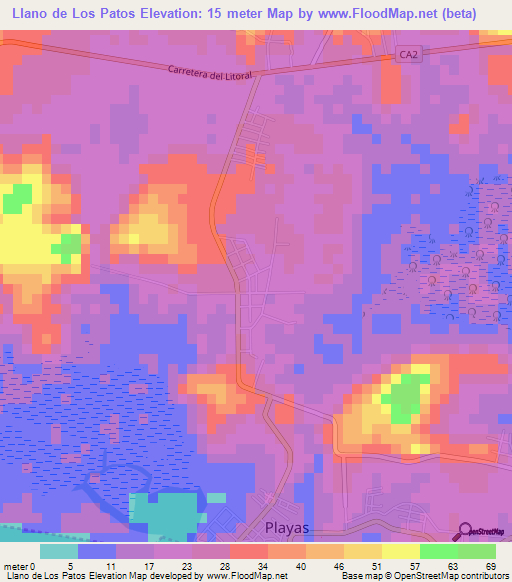 Llano de Los Patos,El Salvador Elevation Map