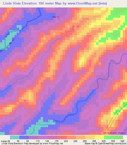 Linda Vista,El Salvador Elevation Map