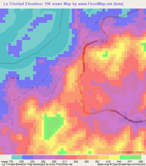 La Trinidad,El Salvador Elevation Map
