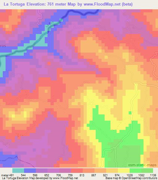 La Tortuga,El Salvador Elevation Map