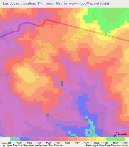 Las Joyas,El Salvador Elevation Map