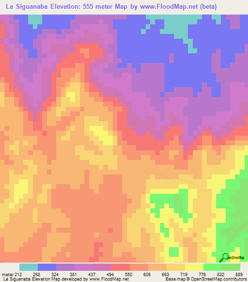 La Siguanaba,El Salvador Elevation Map