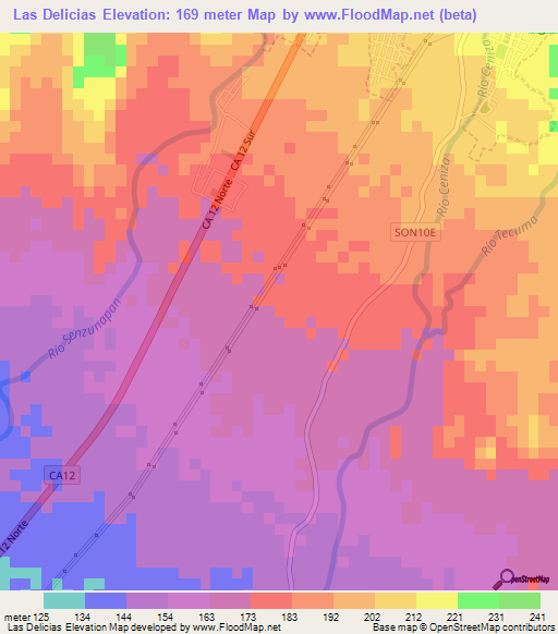 Las Delicias,El Salvador Elevation Map