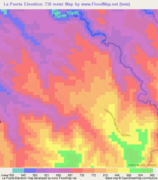 La Puerta,El Salvador Elevation Map