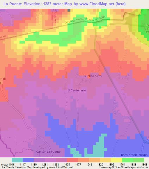 La Puente,El Salvador Elevation Map