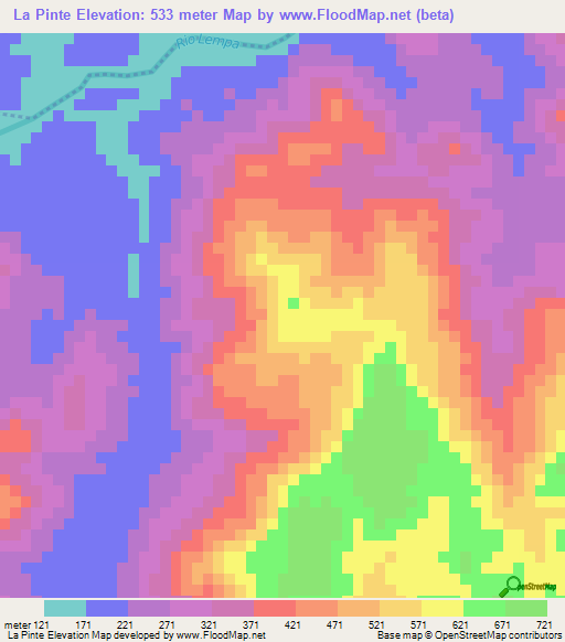 La Pinte,El Salvador Elevation Map