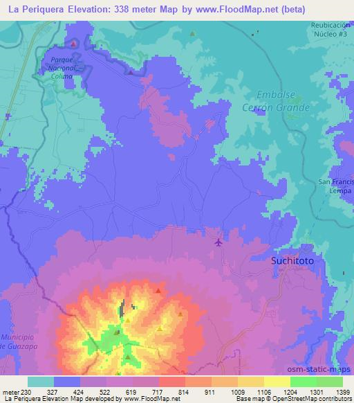 La Periquera,El Salvador Elevation Map