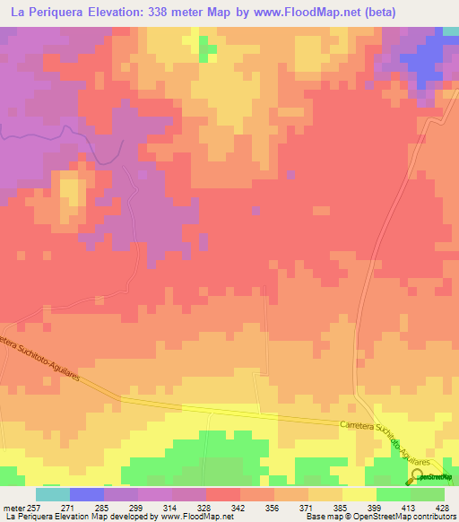 La Periquera,El Salvador Elevation Map