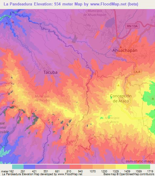 La Pandeadura,El Salvador Elevation Map