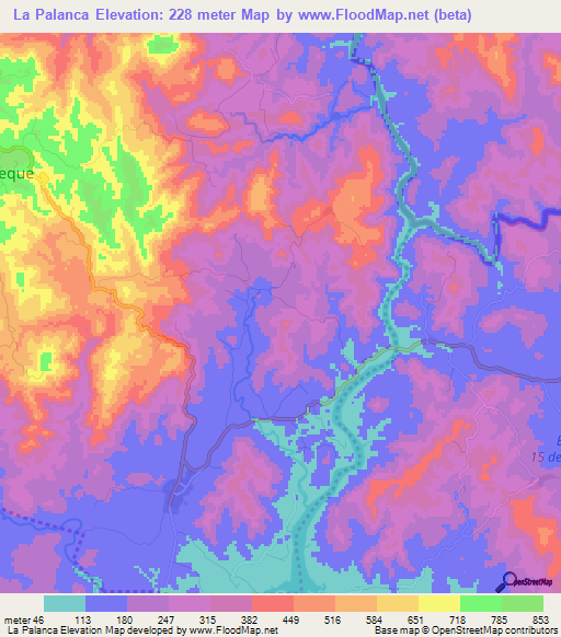 La Palanca,El Salvador Elevation Map