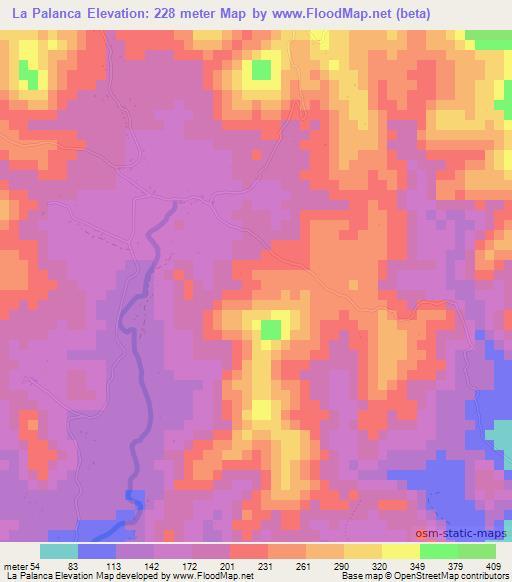 La Palanca,El Salvador Elevation Map