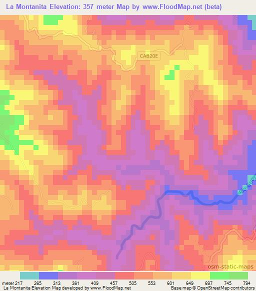La Montanita,El Salvador Elevation Map