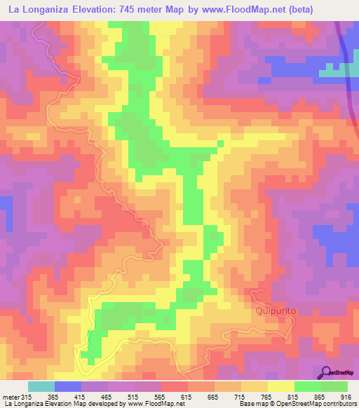 La Longaniza,El Salvador Elevation Map