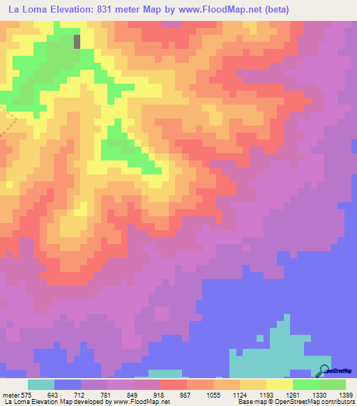 La Loma,El Salvador Elevation Map