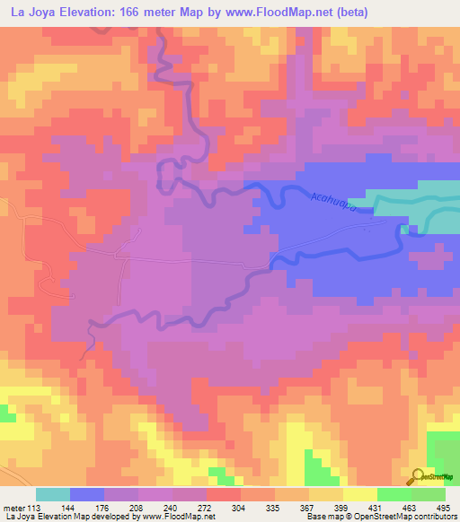 La Joya,El Salvador Elevation Map
