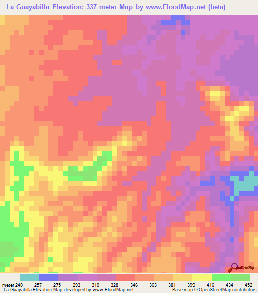 La Guayabilla,El Salvador Elevation Map
