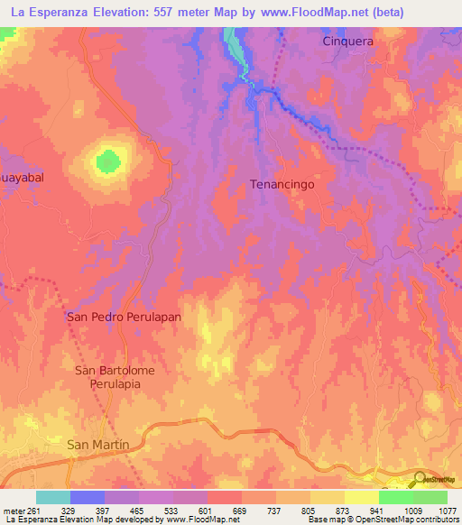 La Esperanza,El Salvador Elevation Map