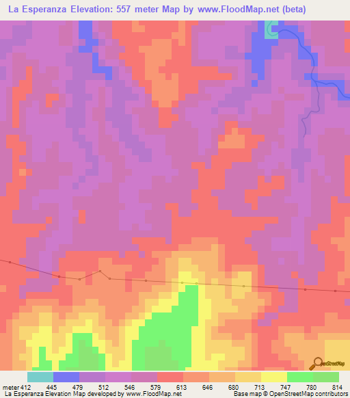 La Esperanza,El Salvador Elevation Map
