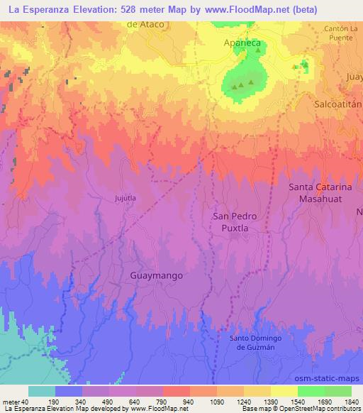La Esperanza,El Salvador Elevation Map
