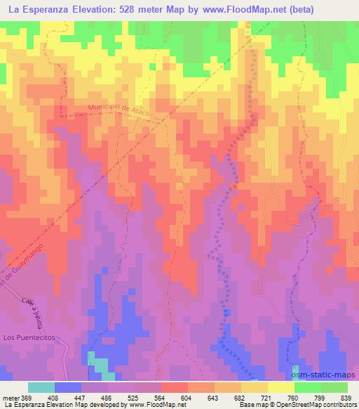 La Esperanza,El Salvador Elevation Map