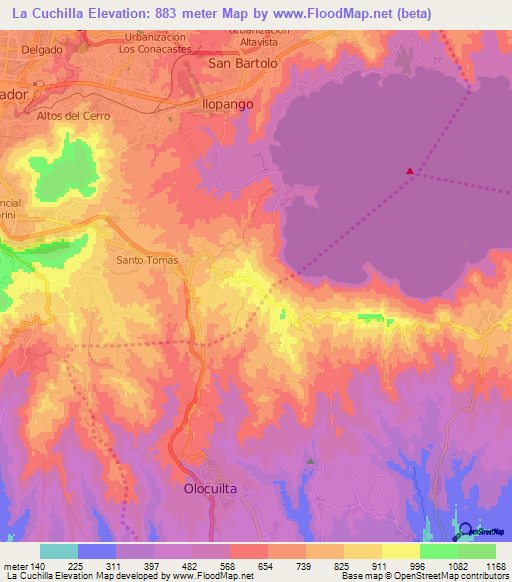 La Cuchilla,El Salvador Elevation Map