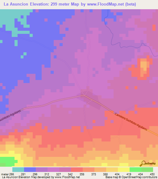 La Asuncion,El Salvador Elevation Map