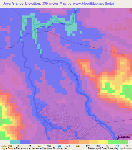 Joya Grande,El Salvador Elevation Map