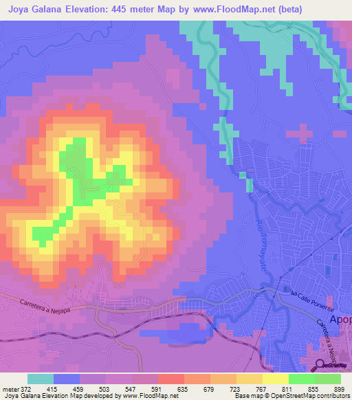 Joya Galana,El Salvador Elevation Map